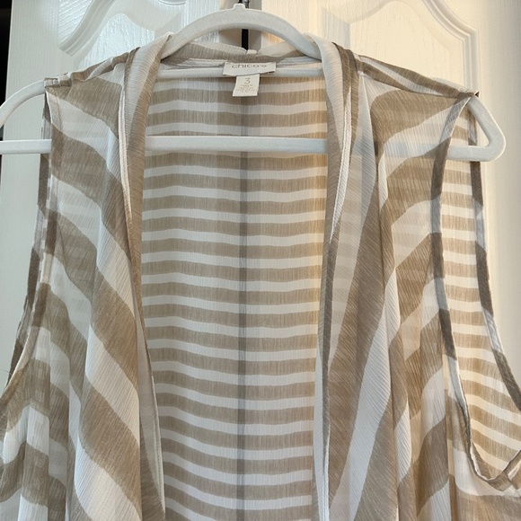 Chico's Striped Semi-sheer Overlay - Picture 4 of 6